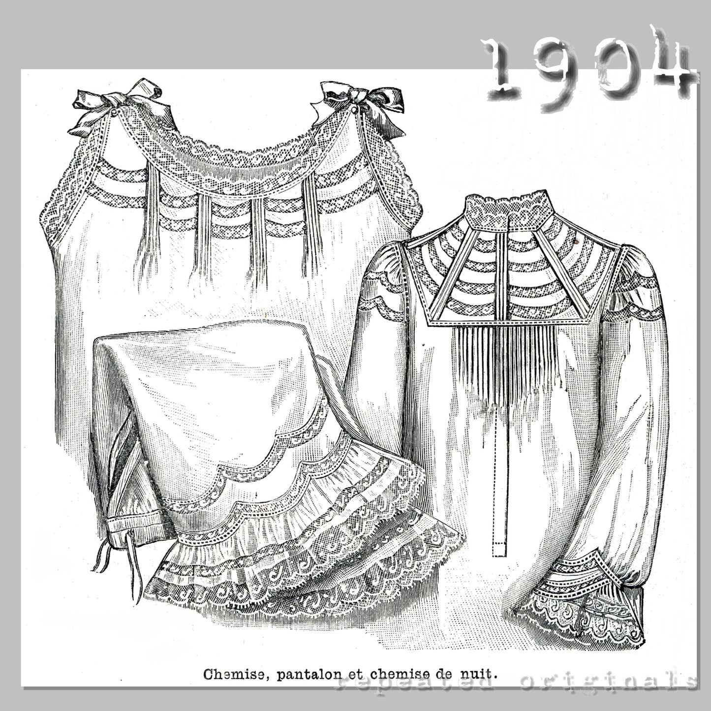 1904 Underwear Set Sewing Pattern - INSTANT DOWNLOAD PDF