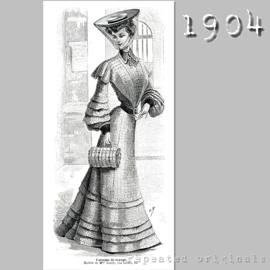 1904 Travel Suit Sewing Pattern - INSTANT DOWNLOAD PDF