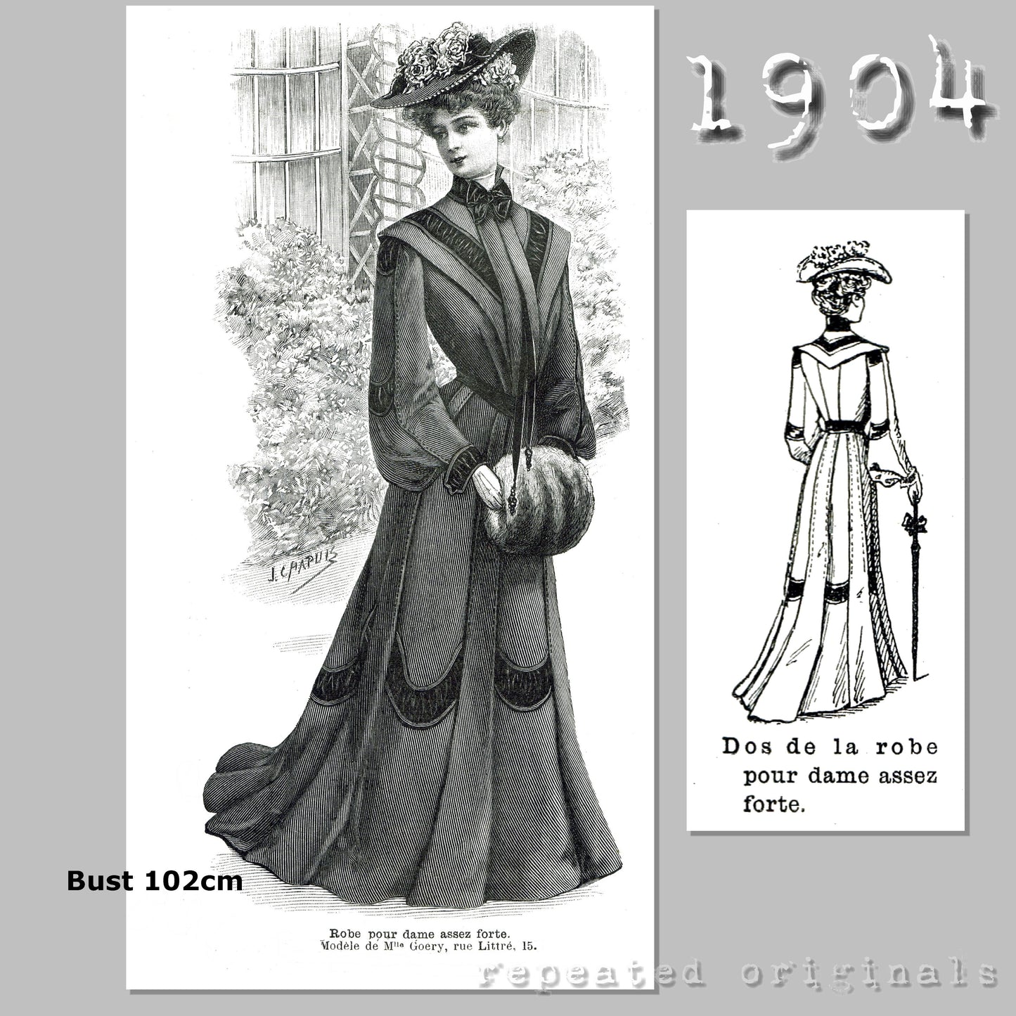 1904 Lady's Dress Sewing Pattern - INSTANT DOWNLOAD PDF