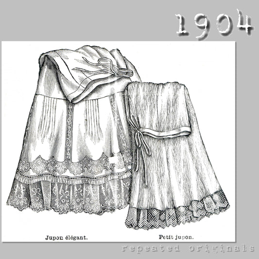 1904 Elegant Petticoat and Underskirt Sewing Pattern - INSTANT DOWNLOAD PDF