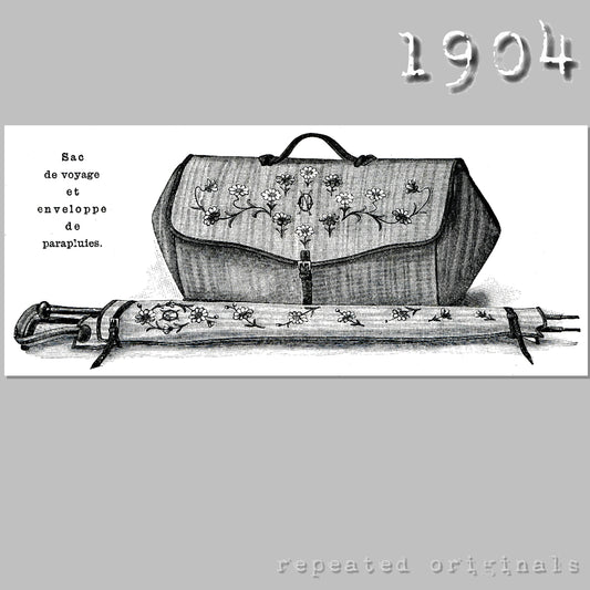 1904 Travel Bag and Umbrella Case Sewing Pattern - INSTANT DOWLOAD PDF