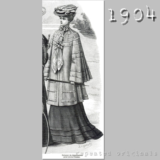 1904 Mid-season Overcoat Sewing Pattern - INSTANT DOWNLOAD PDF