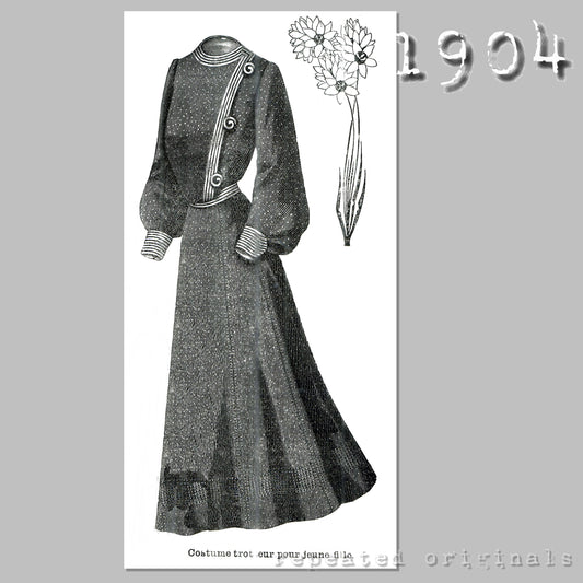 1904 Walking Suit for Young Lady Sewing Pattern - INSTANT DOWNLOAD PDF