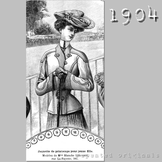 1904 Spring Jacket Sewing Pattern - INSTANT DOWNLOAD PDF