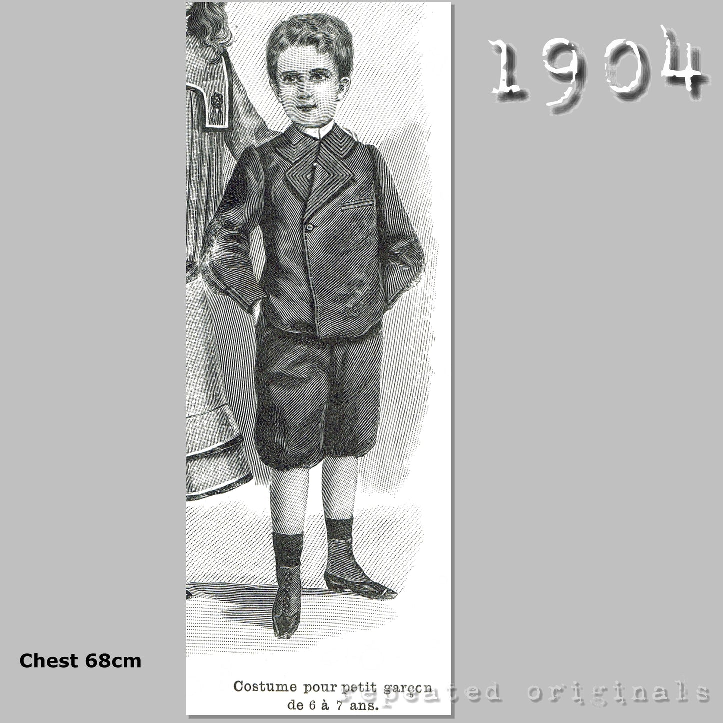 1904 Suit for Boy 6-7 Years Sewing Pattern - INSTANT DOWNLOAD PDF