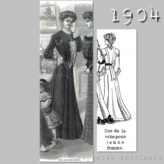 1904 Dress Sewing Pattern - INSTANT DOWNLOAD PDF