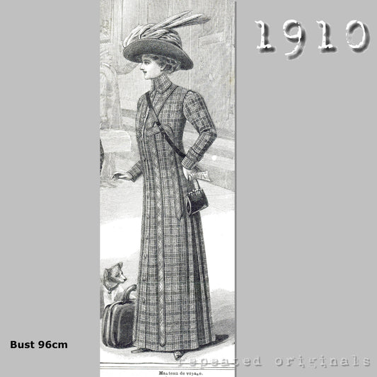 1910 Travel Coat Sewing Pattern - INSTANT DOWNLOAD PDF