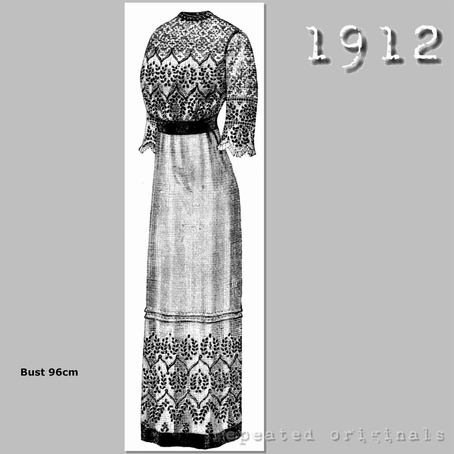 1912 Dress (96cm Bust) Sewing Pattern - INSTANT DOWNLOAD PDF