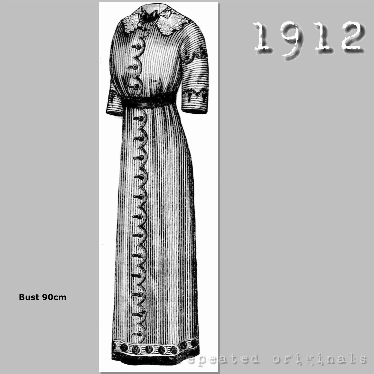1912 Dress Sewing Pattern - INSTANT DOWNLOAD PDF