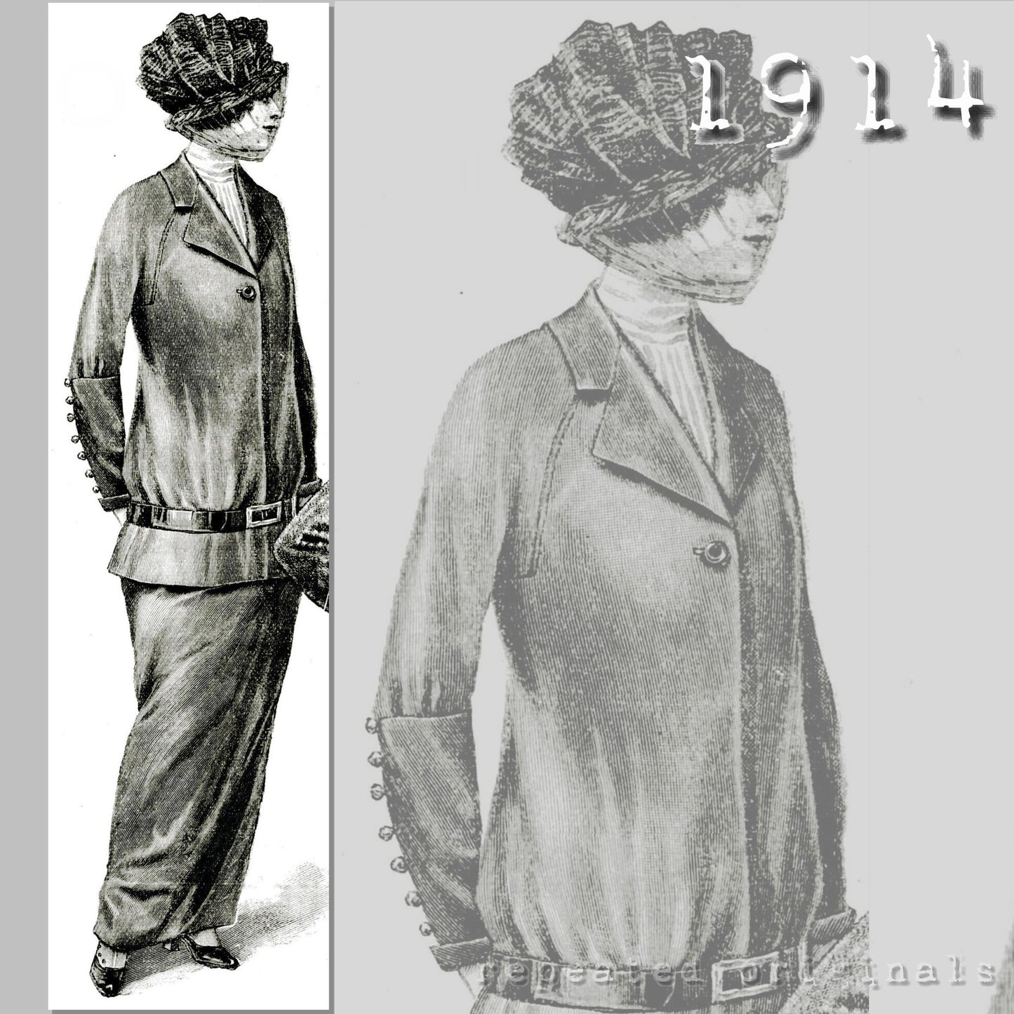 1914 Travelling Suit Sewing Pattern - INSTANT DOWNLOAD PDF