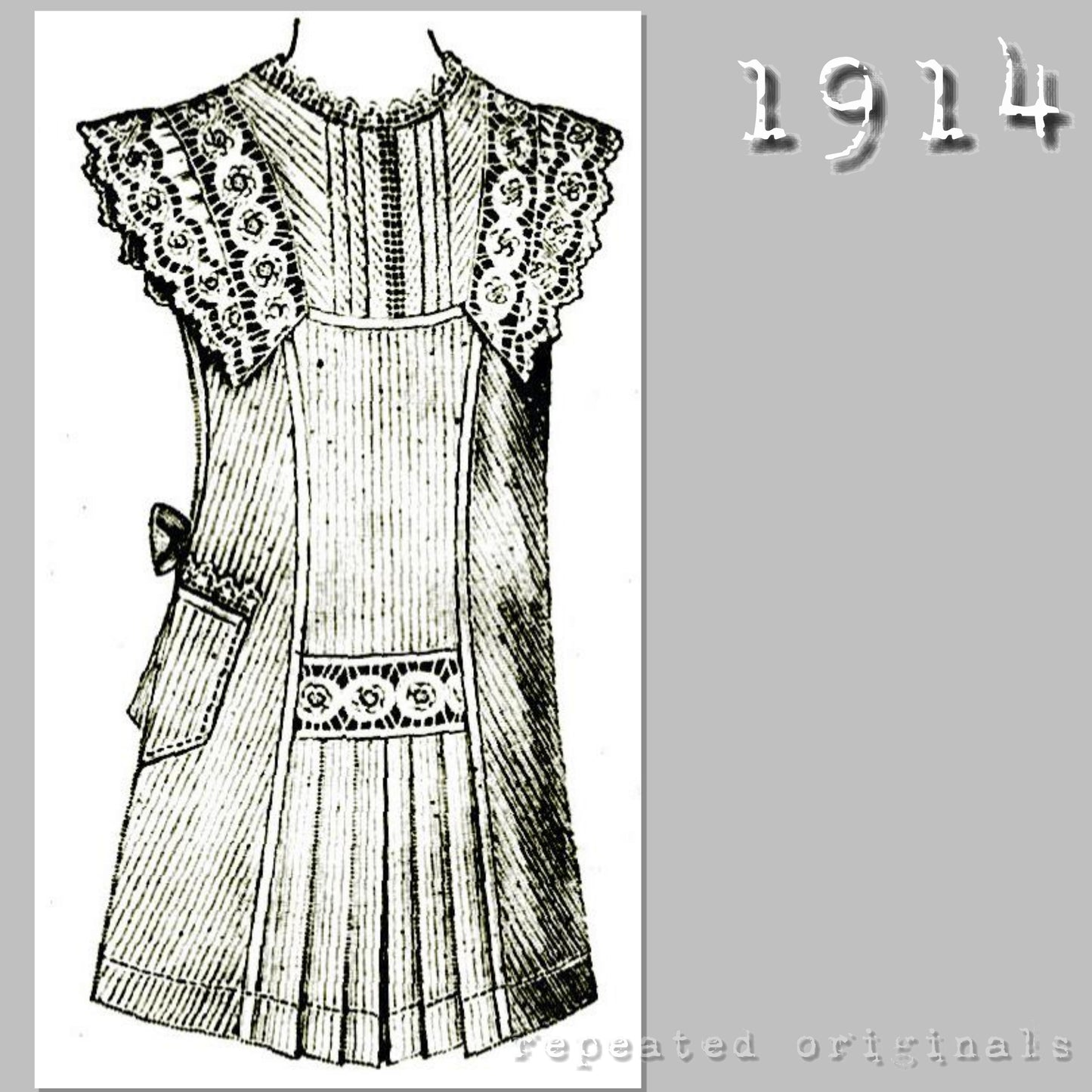 1914 Apron for Young Girl (66cm chest) Sewing Pattern - INSTANT DOWNLOAD PDF
