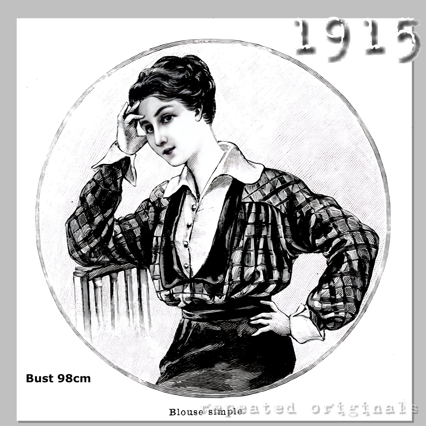 1915 Blouse Sewing Pattern - INSTANT DOWNLOAD PDF