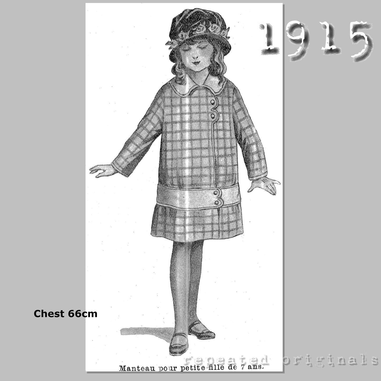 1915 Girl's Coat Sewing Pattern - INSTANT DOWNLOAD PDF