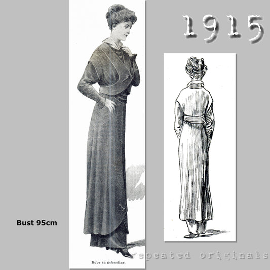 1915 Gabardine Dress Sewing Pattern - INSTANT DOWNLOAD PDF