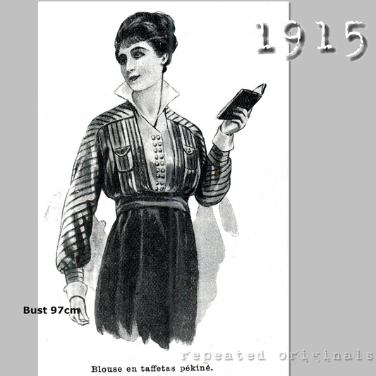 1915 Blouse Sewing Pattern - INSTANT DOWNLOAD PDF