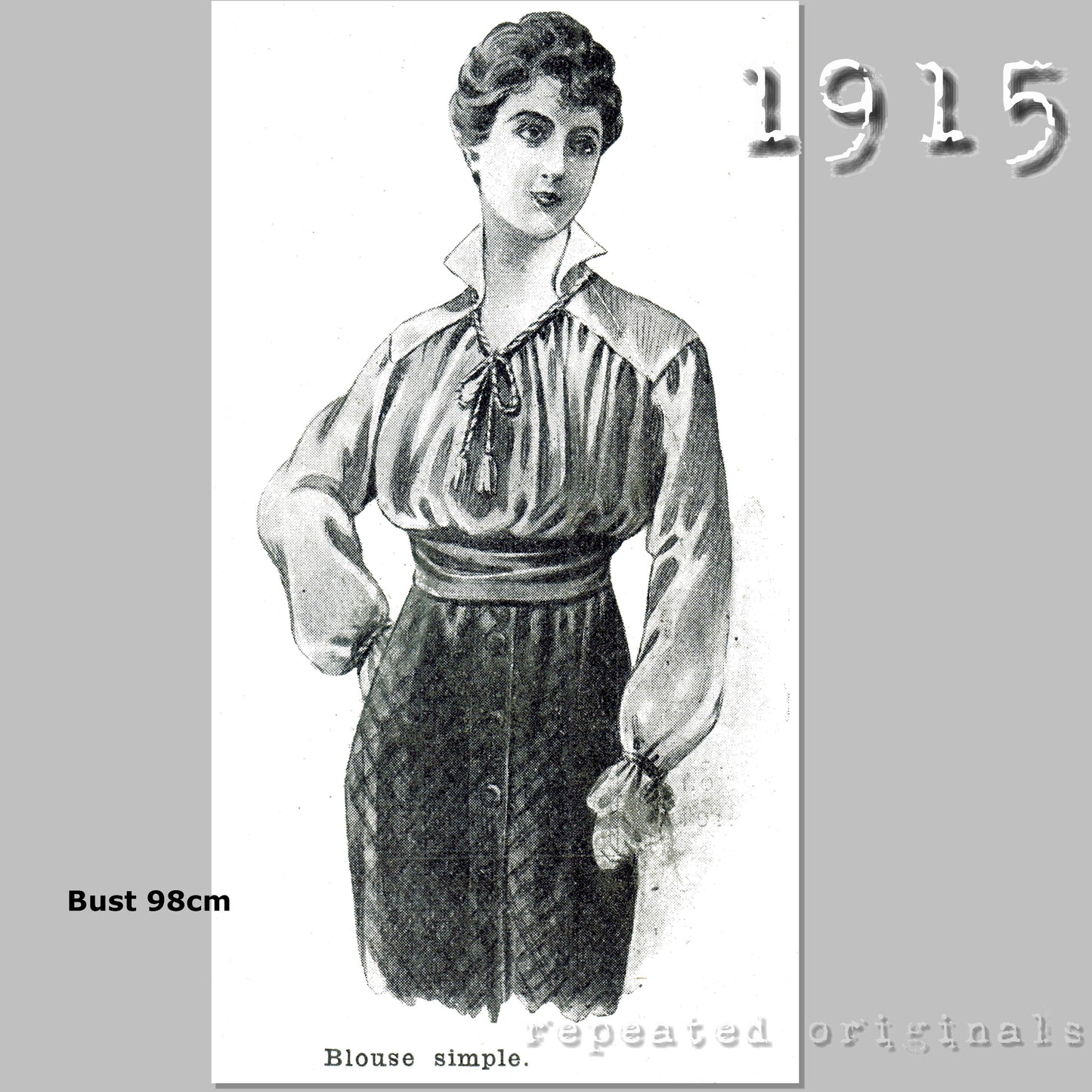 1915 Blouse Sewing Pattern - INSTANT DOWNLOAD PDF