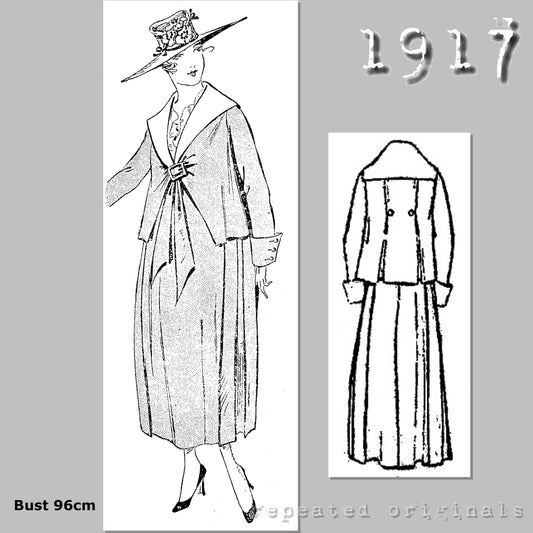 1917 Jacket and Skirt Sewing Pattern - INSTANT DOWNLOAD PDF