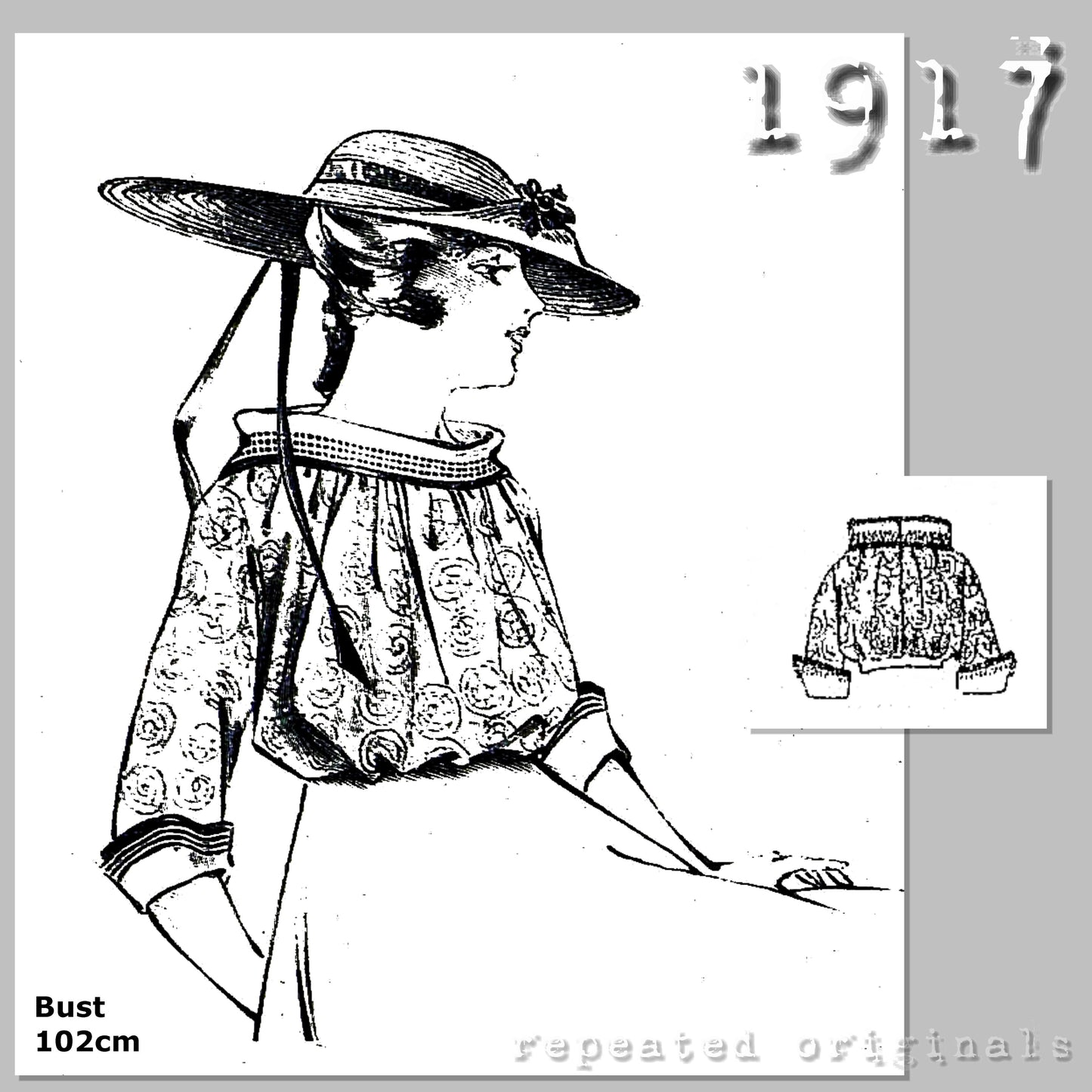 1917 Blouse Sewing Pattern - INSTANT DOWNLOAD PDF