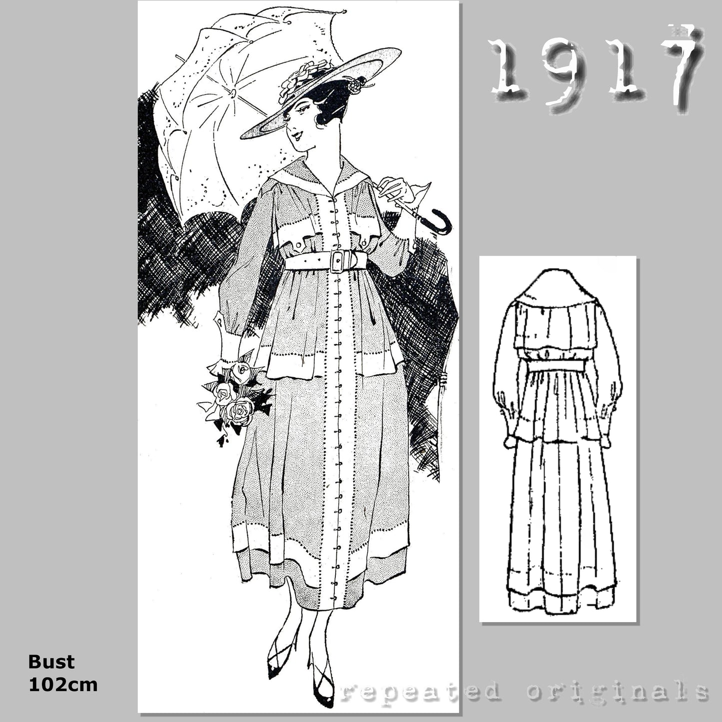 1917 Voile Dress Sewing Pattern - INSTANT DOWNLOAD PDF