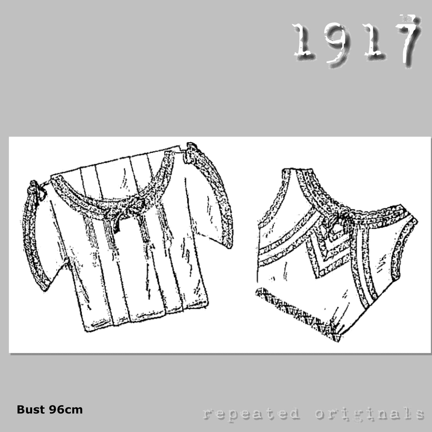 1917 Underbodice and Nightgown Sewing Pattern - INSTANT DOWNLOAD PDF