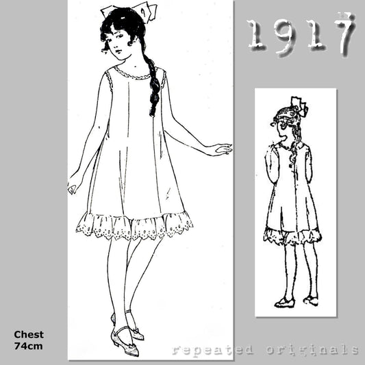 1917 Princess Petticoat for Girl 9 Years Sewing Pattern - INSTANT DOWNLOAD PDF