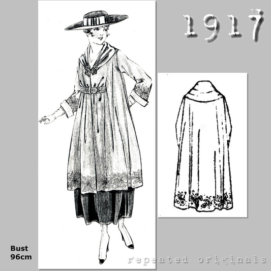 1917 Coat with Embroidery Sewing Pattern - INSTANT DOWNLOAD PDF