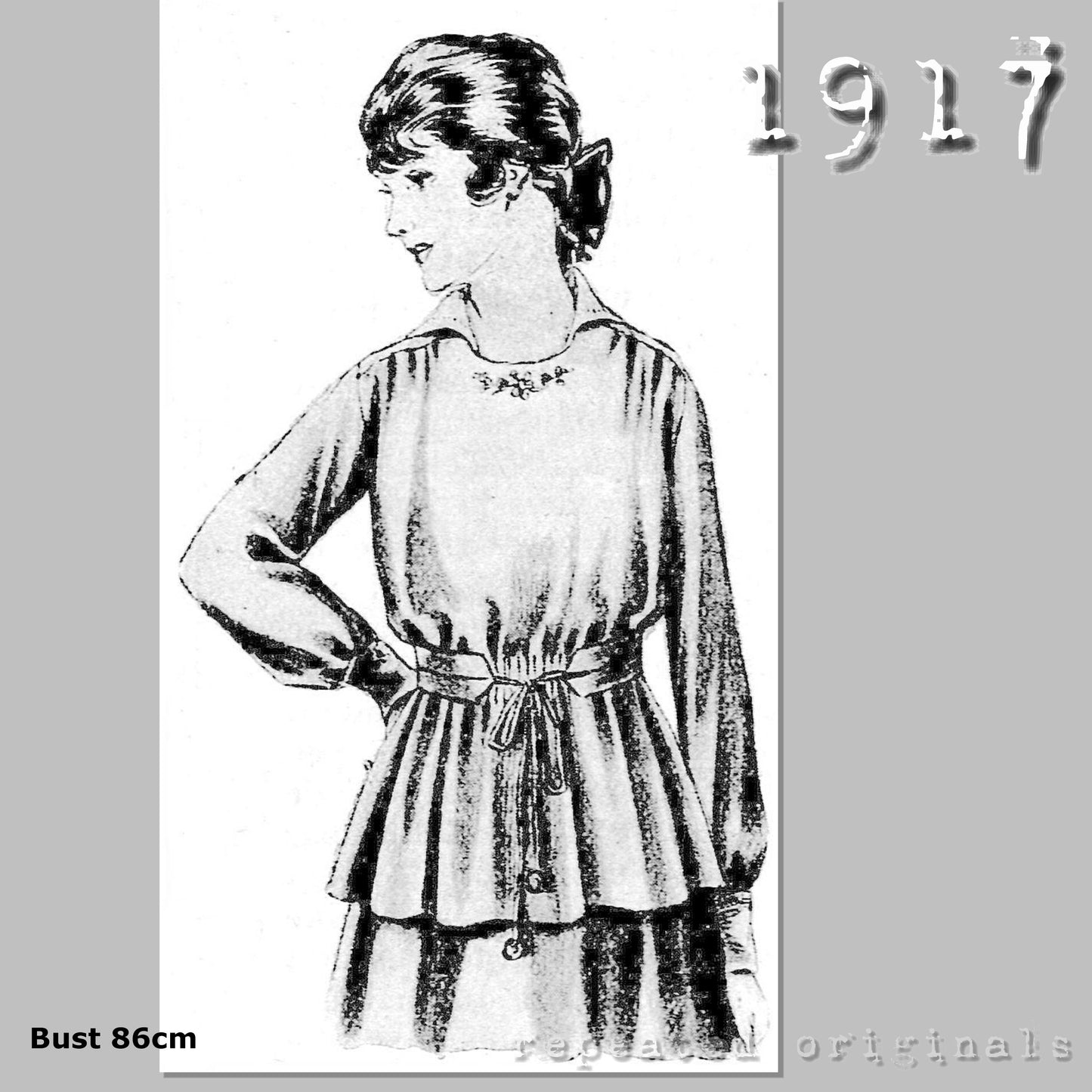 1917 Blouse for Girl 15 Years Sewing Pattern - INSTANT DOWNLOAD PDF