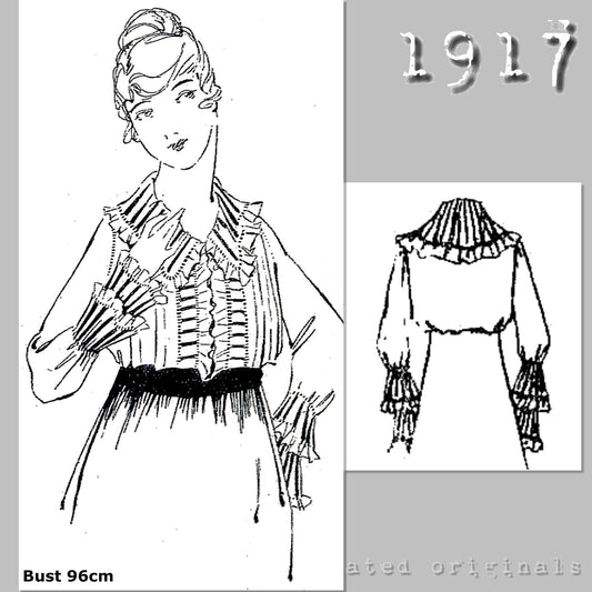 1917 Voile Blouse Sewing Pattern - INSTANT DOWNLOAD PDF