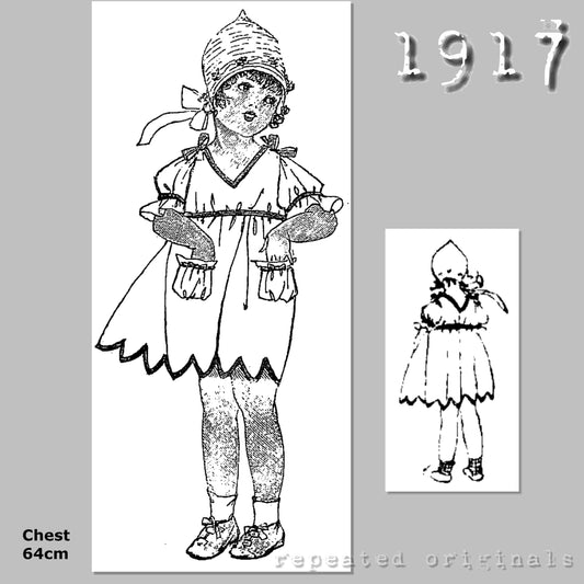 1917 Dress for Girl 4 Sewing Pattern - INSTANT DOWNLOAD PDF