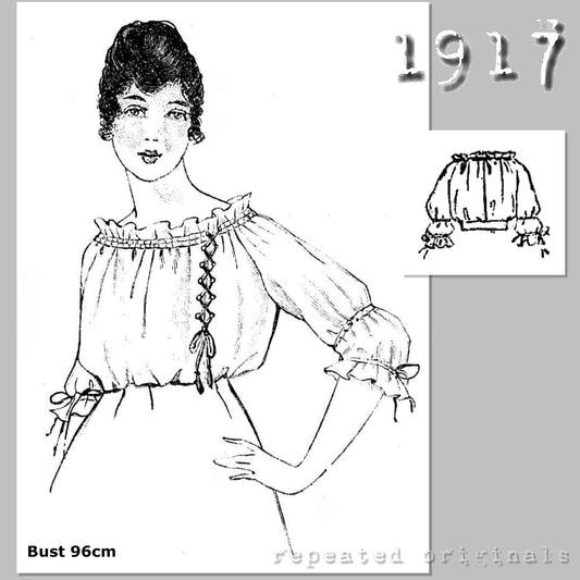 1917 Blouse Sewing Pattern - INSTANT DOWNLOAD PDF