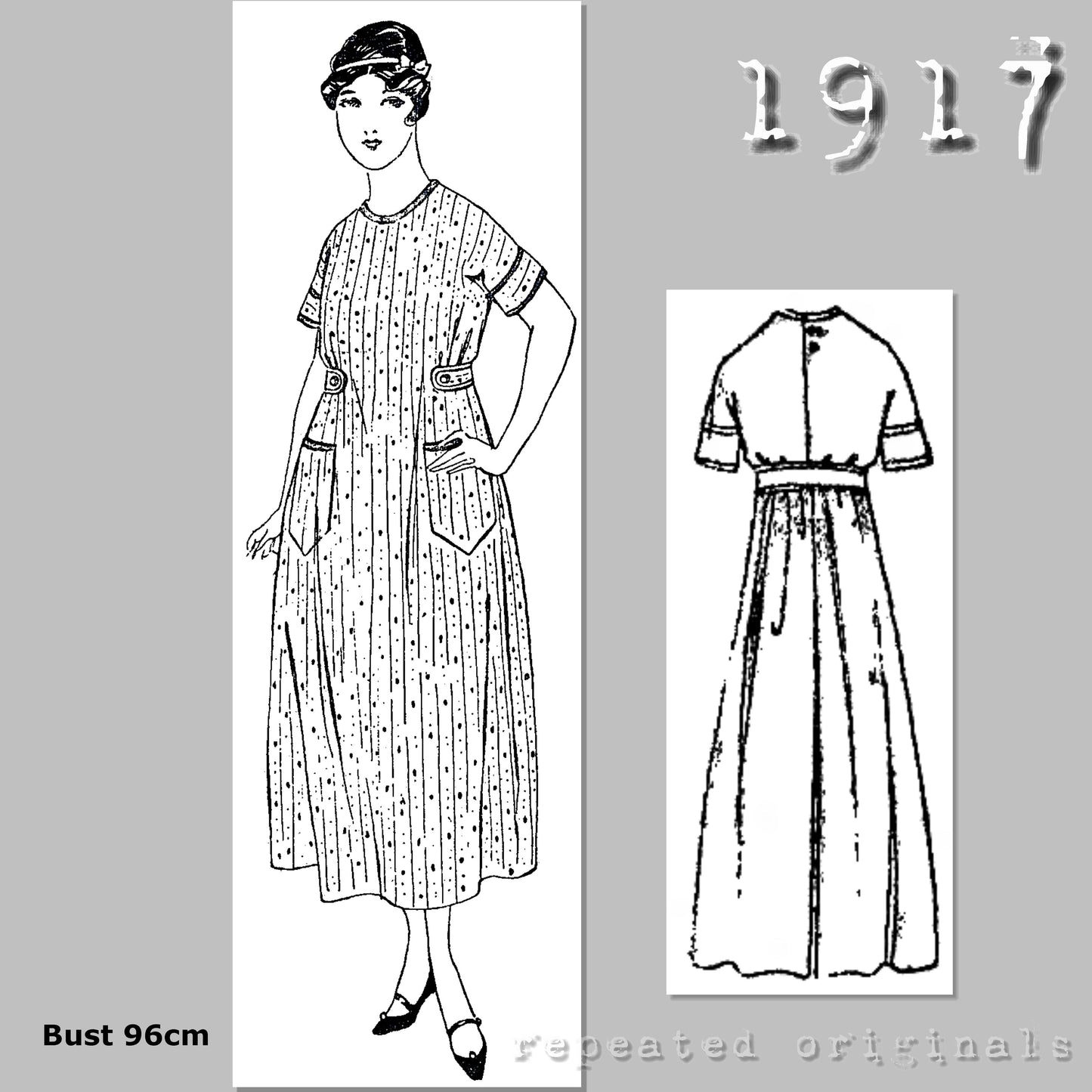 1917 Apron Sewing Pattern - INSTANT DOWNLOAD PDF