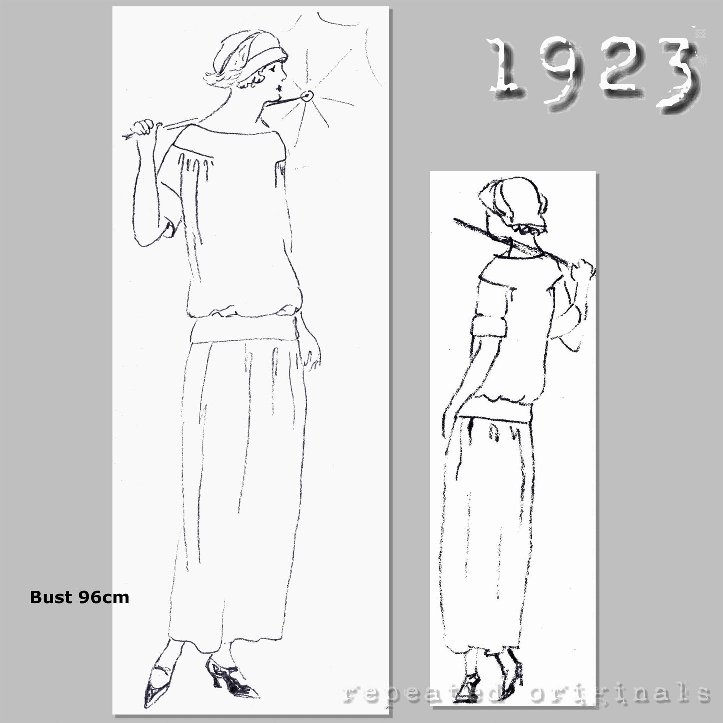 1923 Simple Suit or Dress Sewing Pattern - INSTANT DOWNLOAD PDF
