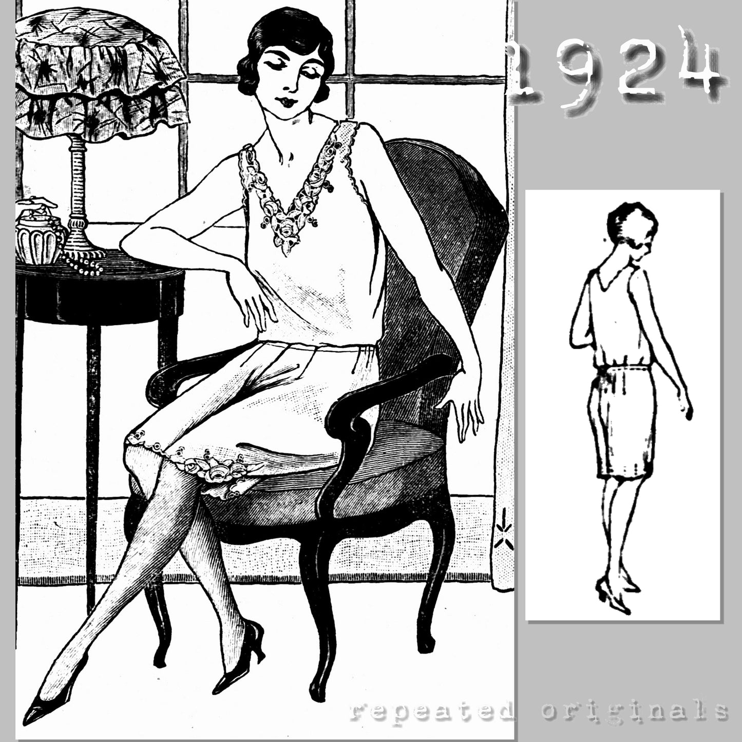 1924 Chemise and Open Drawers Sewing Pattern - INSTANT DOWNLOAD PDF