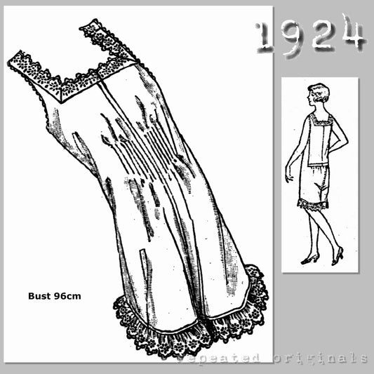 1924 Open Combinations Sewing Pattern - INSTANT DOWNLOAD PDF