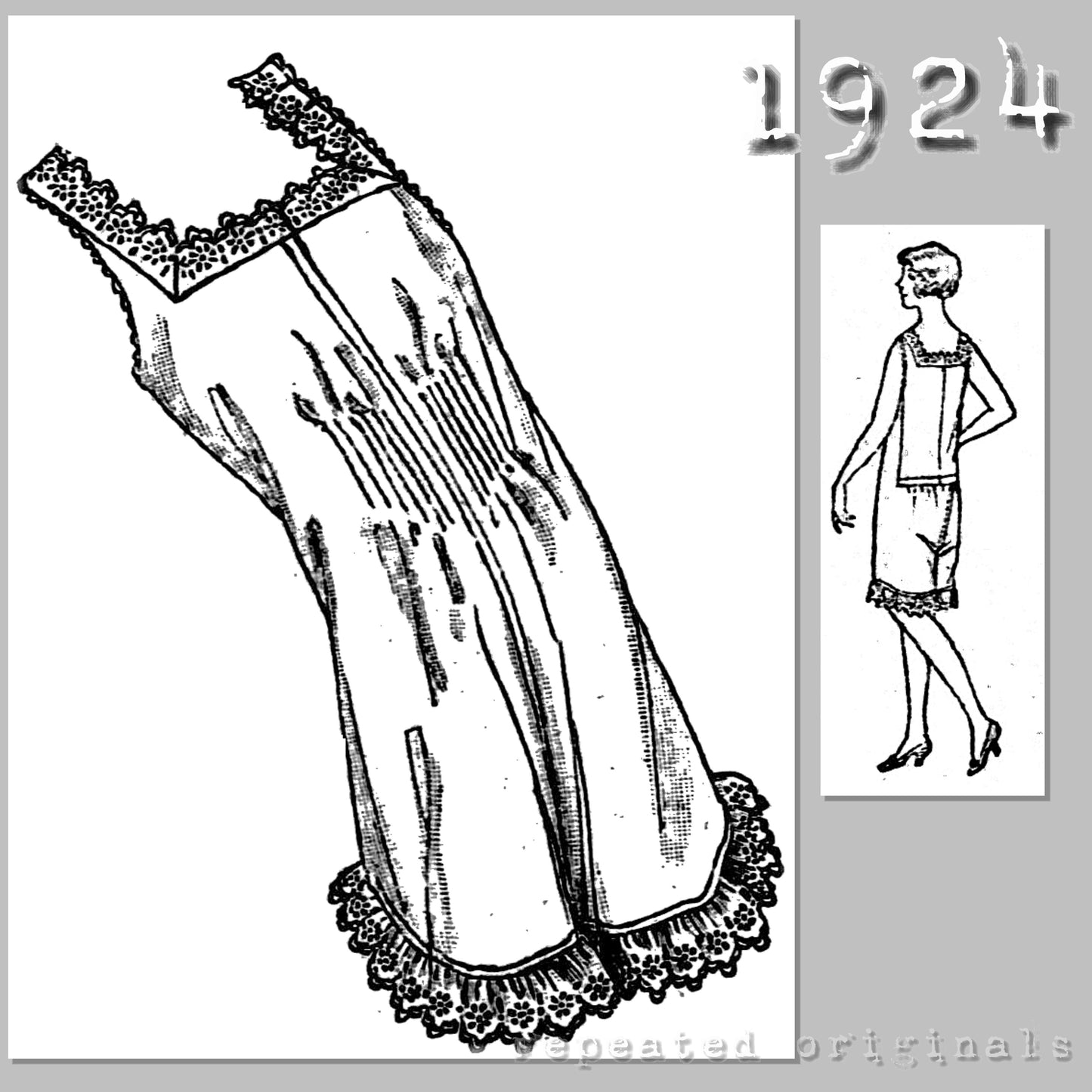 1924 Open Combinations Sewing Pattern - INSTANT DOWNLOAD PDF