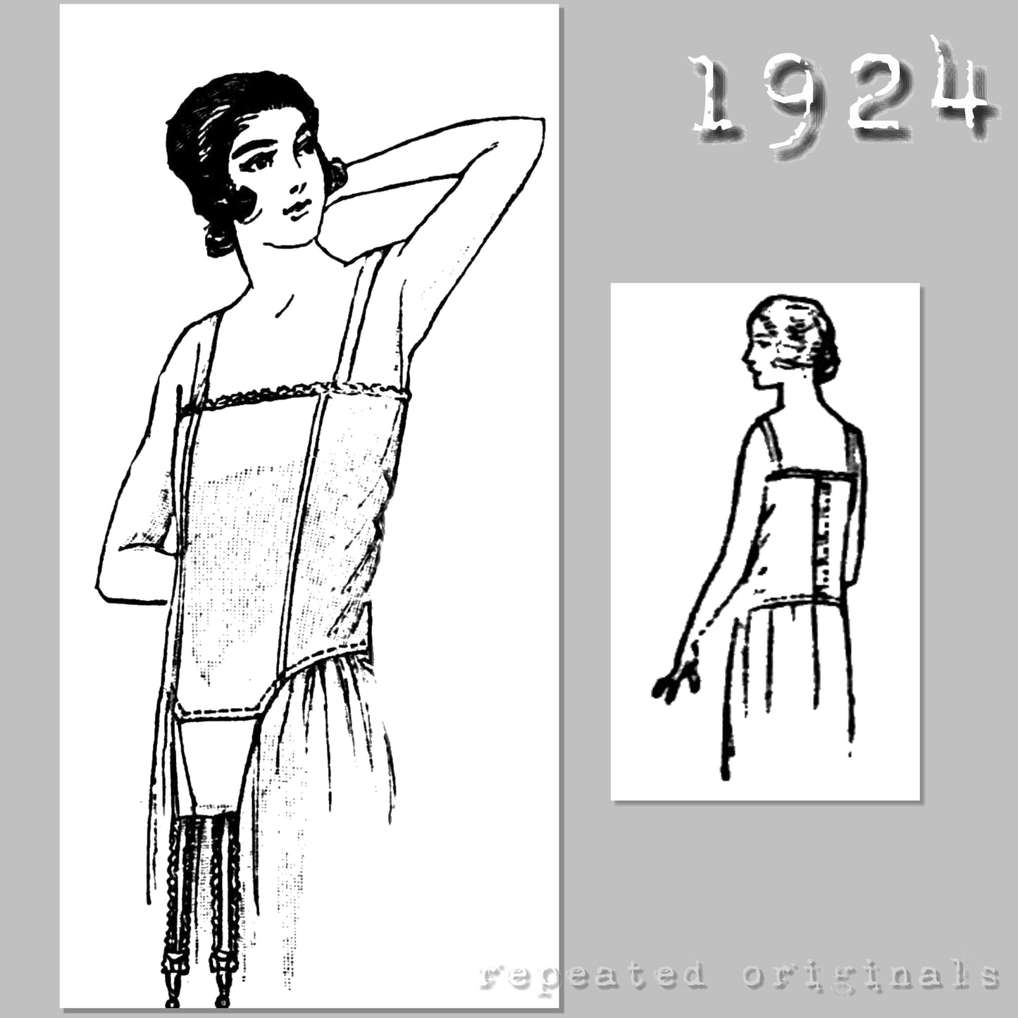 1924 Underbody Corselette Sewing Pattern - INSTANT DOWNLOAD PDF