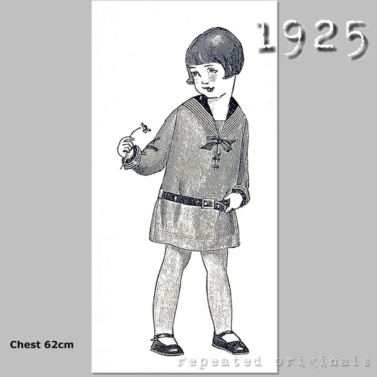 1925 Sailor Suit for Girl 4 Years Sewing Pattern - INSTANT DOWNLOAD PDF