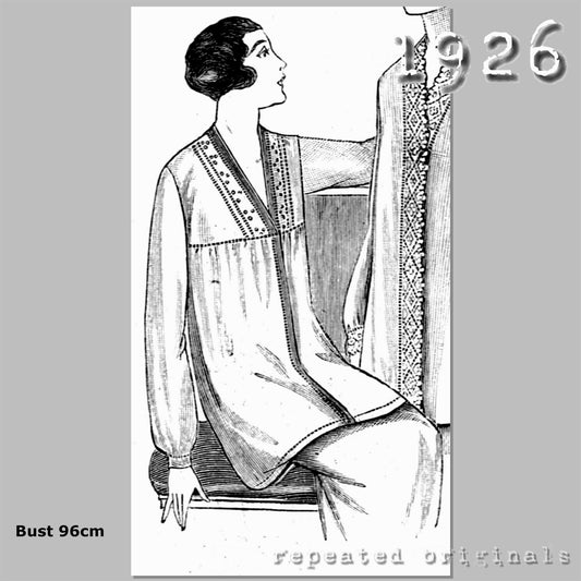 1926 Night Jacket Sewing Pattern - INSTANT DOWNLOAD PDF