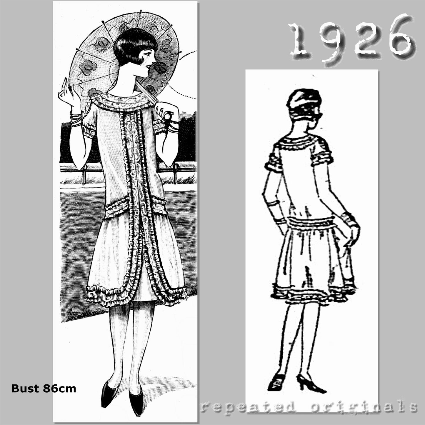 1926 Summer Dress for Girl 14 to 16 Years Sewing Pattern - INSTANT DOWNLOAD PDF