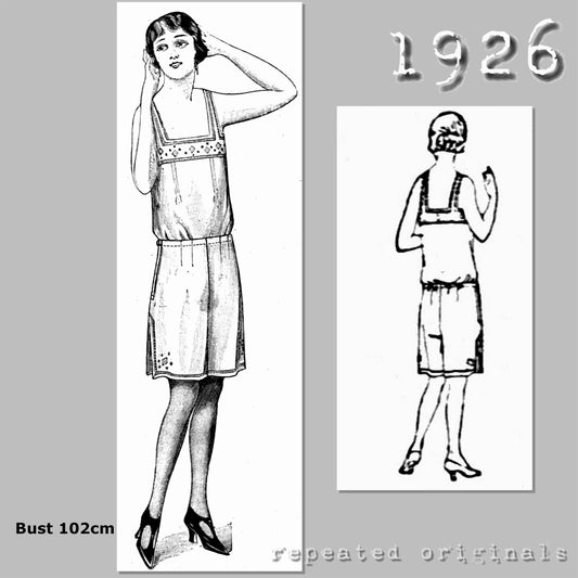 1926 Chemise and Drawers Sewing Pattern - INSTANT DOWNLOAD PDF