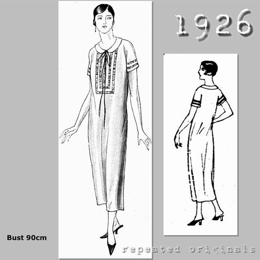 1926 Modern Night Gown Sewing Pattern - INSTANT DOWNLOAD PDF