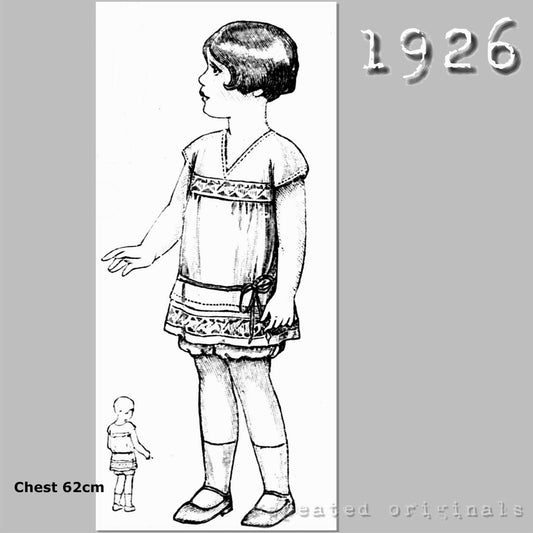 1926 Play Dress and Pants for Girl 2 - 4 Years Sewing Pattern - INSTANT DOWNLOAD PDF