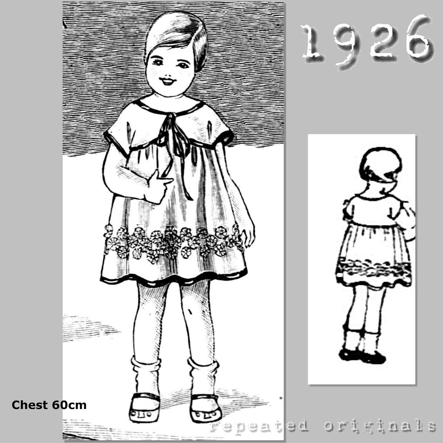 1926 Dress for Girl 1 -2 Years Sewing Pattern - INSTANT DOWNLOAD PDF