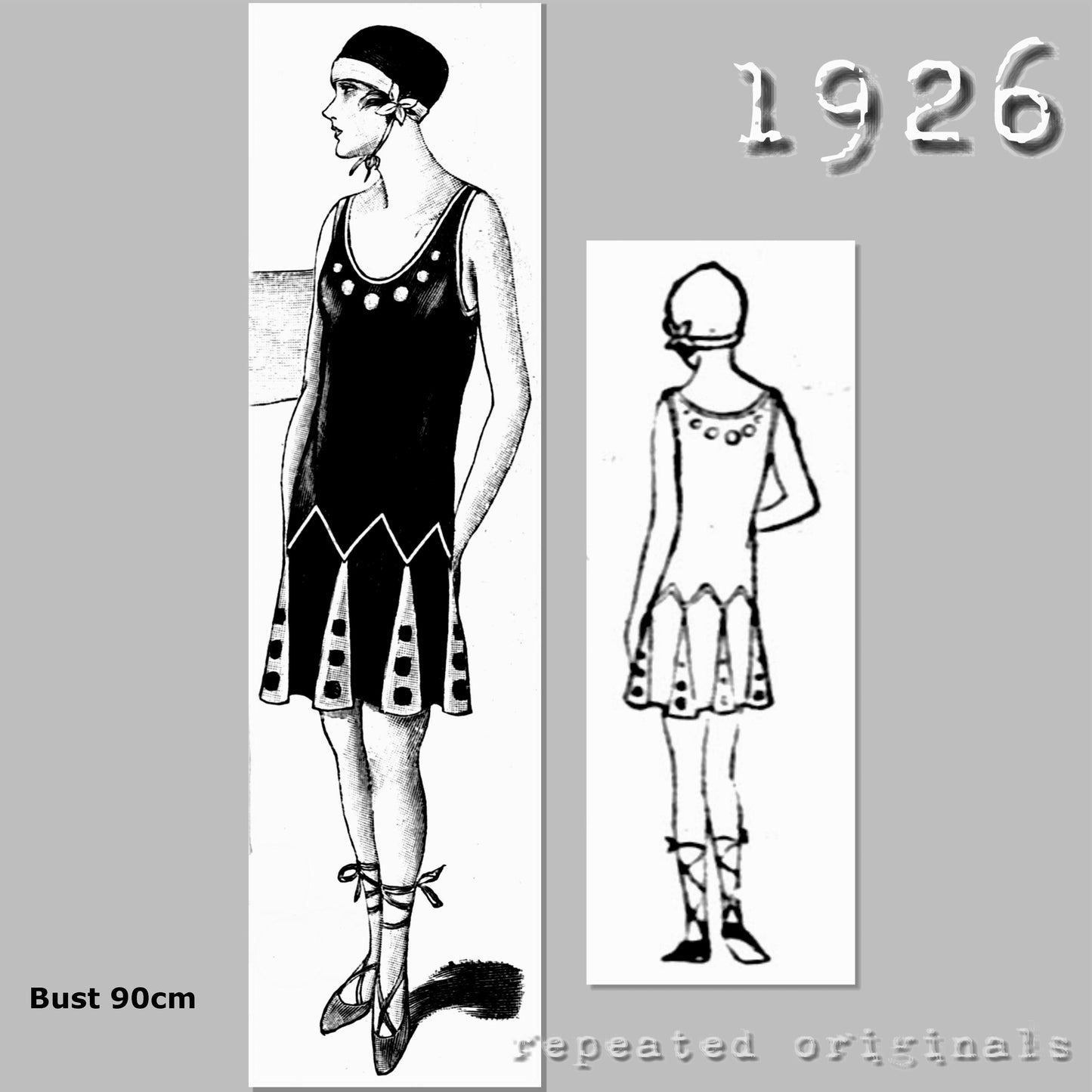 1926 Bathing Suit Sewing Pattern - INSTANT DOWNLOAD PDF