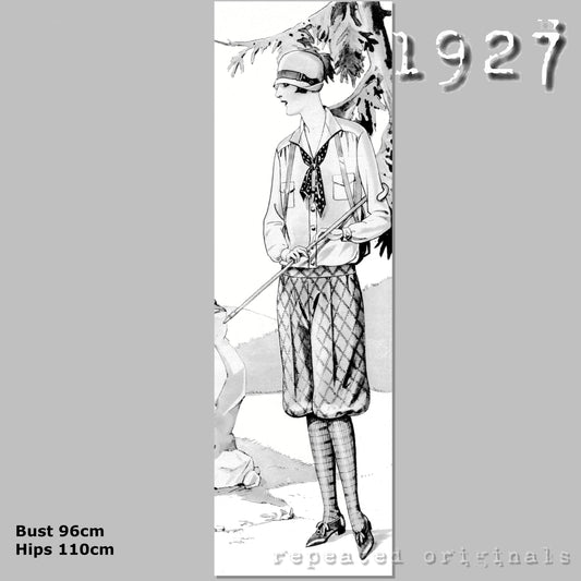 1927 Sports Trousers and Blouse Sewing Pattern - INSTANT DOWNLOAD PDF