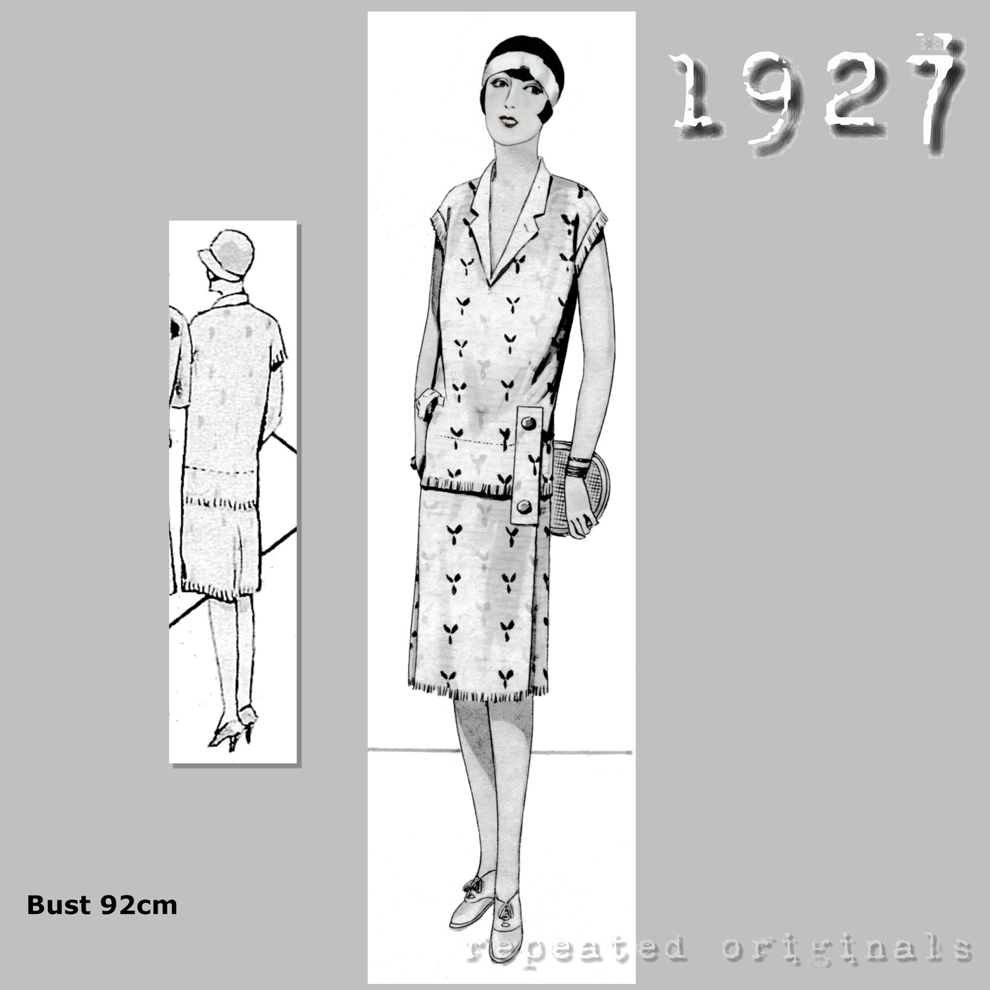 1927 Dress with Fringing Detail Sewing Pattern - INSTANT DOWNLOAD PDF