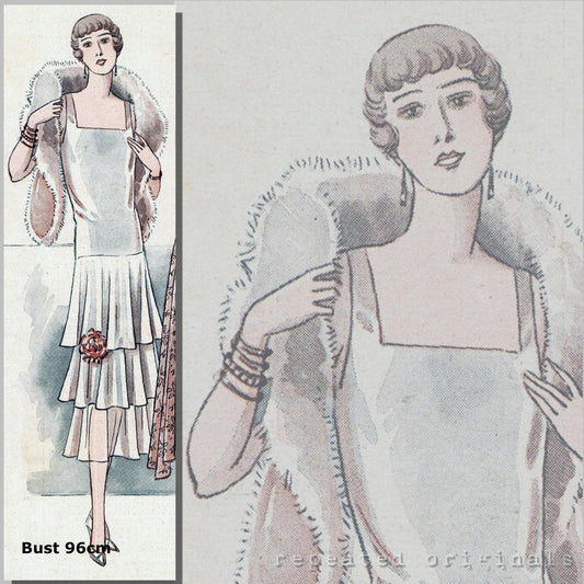 1929 Evening Dress Sewing Pattern - INSTANT DOWNLOAD PDF