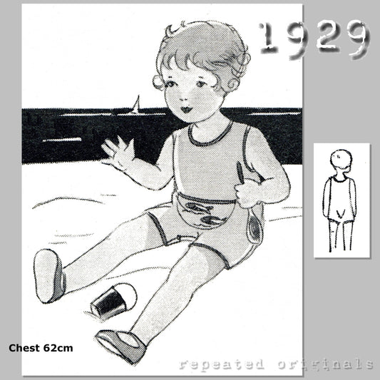 1929 Playsuit for Children 2-4 Years Sewing Pattern - INSTANT DOWNLOAD PDF