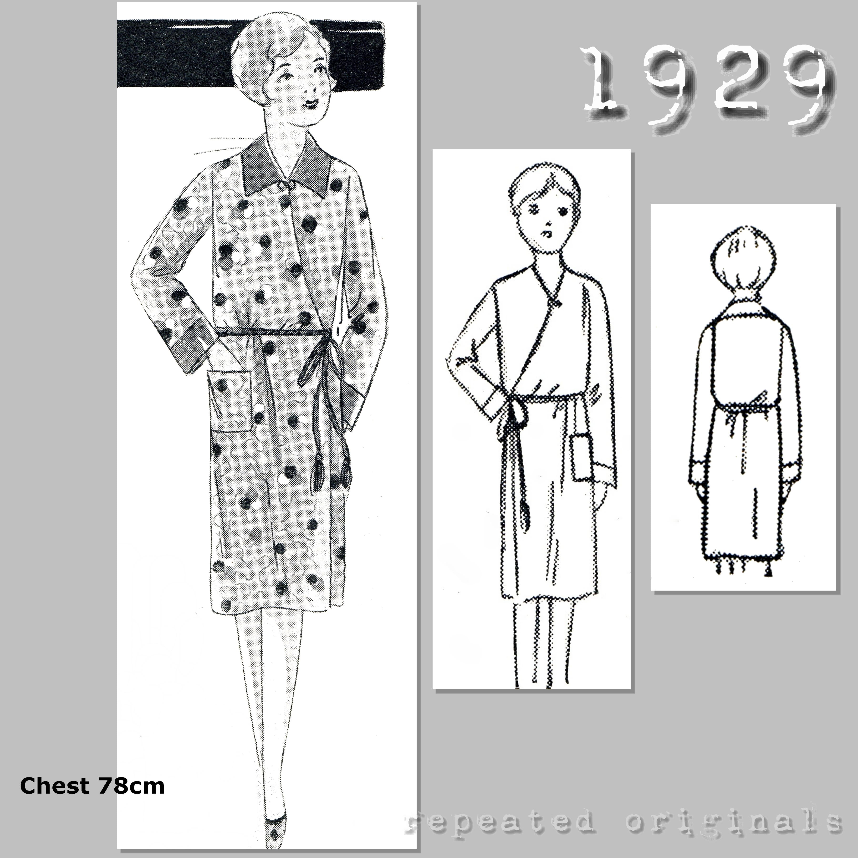 Bathing Robe Sewing Pattern 1929 Bathing Robe for Boy/Girl 10-12 Years Sewing Pattern - INSTANT DO ...