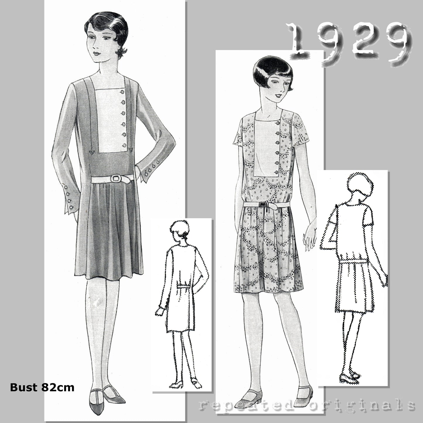 1929 Dress for Girl 12-14 Years Sewing Pattern - INSTANT DOWNLOAD PDF